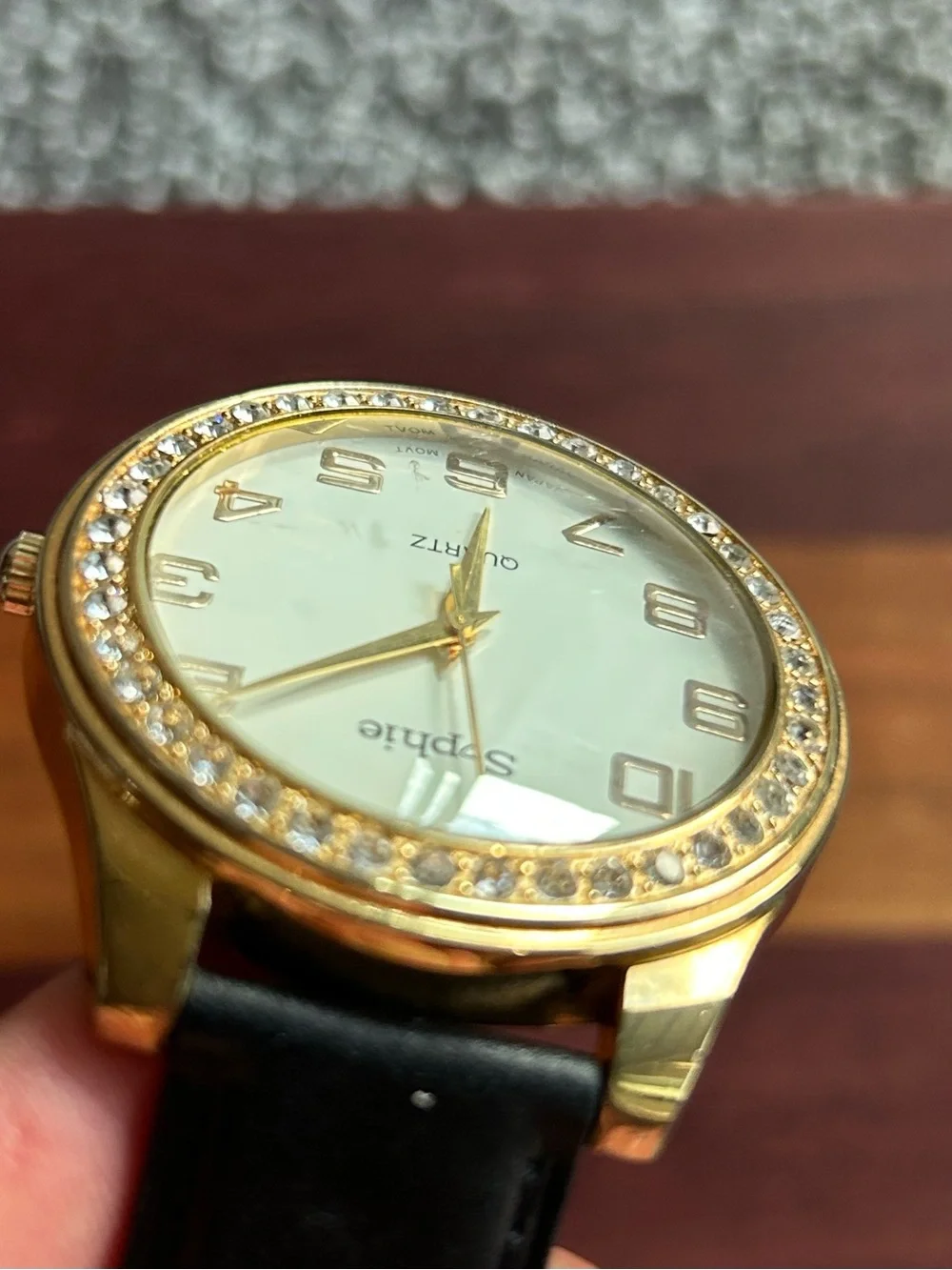 Sophie Women's Watch - Gold Tone, Crystal Bezel - NEW Battery & Band